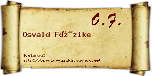 Osvald Füzike névjegykártya